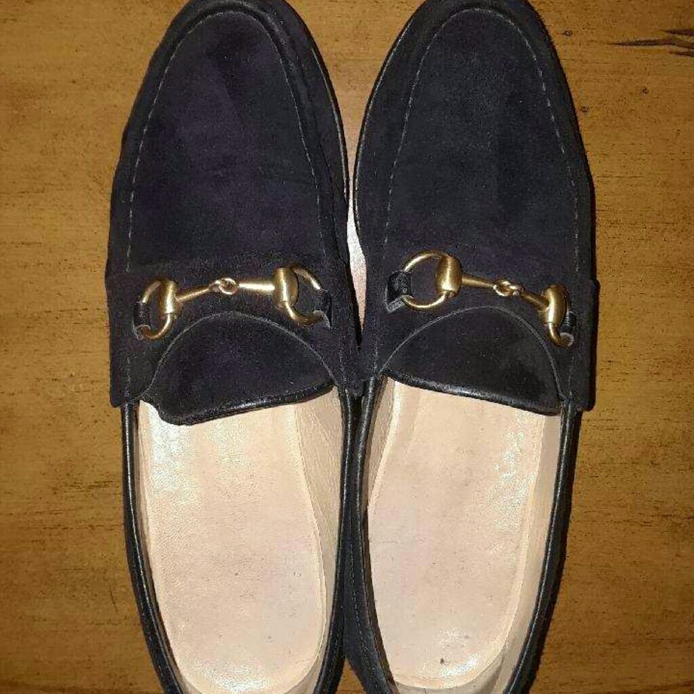 RARE Black Gucci Suede Horse-bit Loafer